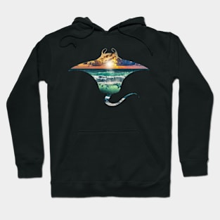 Manta Ray Sunset Beach Hoodie